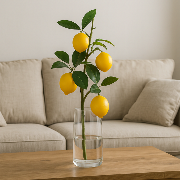 Zitronenzweig Kunstpflanze 68 cm. 2er-Bündel