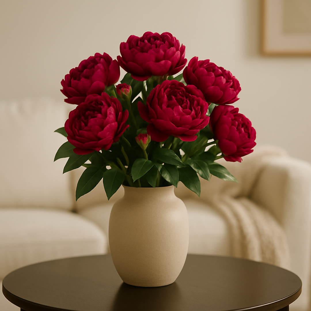 Pfingstrose Rose Kunstblume 70 cm. 4er-Bündel