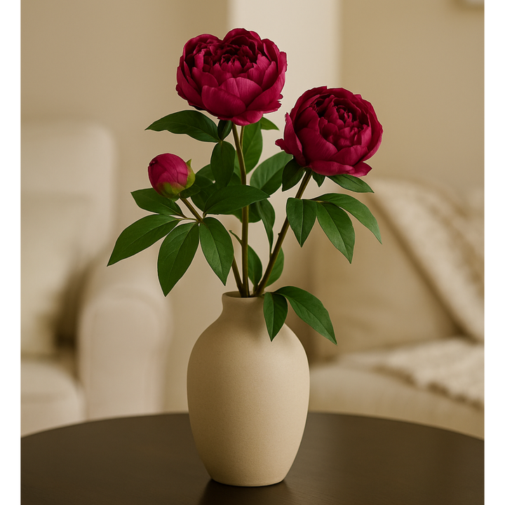 Pfingstrose Rose Kunstblume 70 cm. 4er-Bündel
