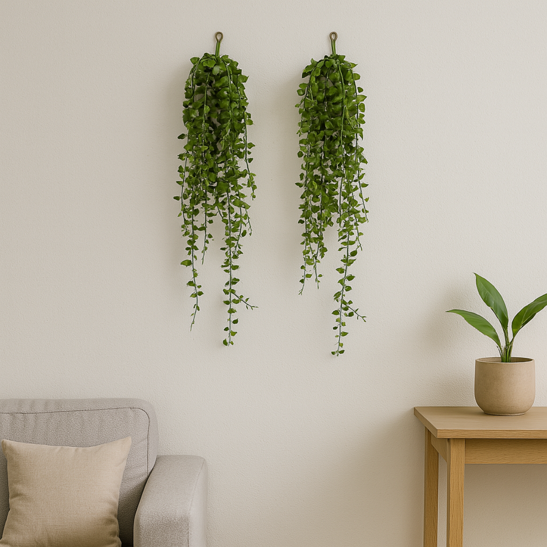 Senecio Anhänger Kunstpflanze 88 cm. 2er-Bündel