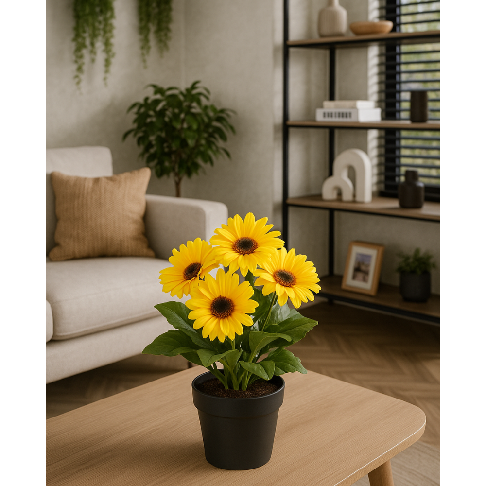 Gerbera Wald Kunstpflanze 27 cm. 3er-Bündel