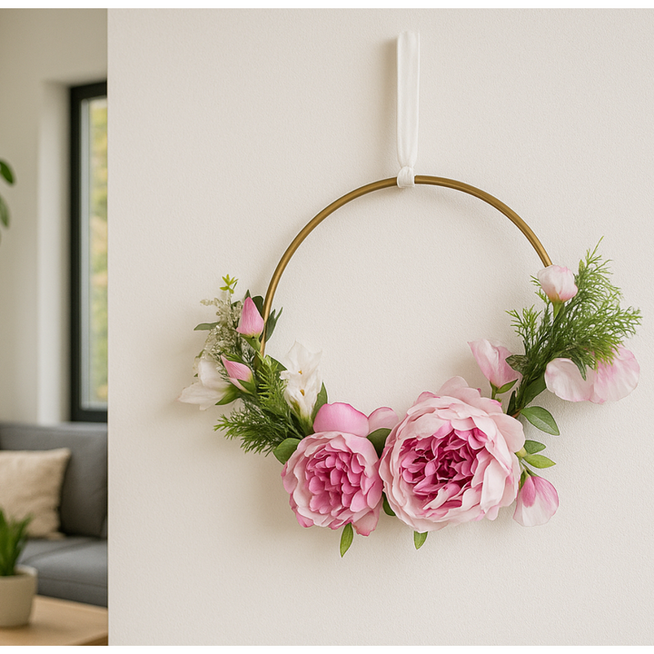 Pfingstrosen Rosen Dekokranz Kunstblume 25 cm