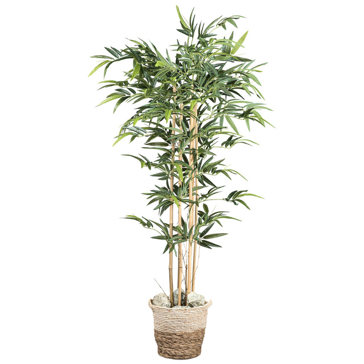 Bambus Kunstpflanze mit Naturstamm 150 cm