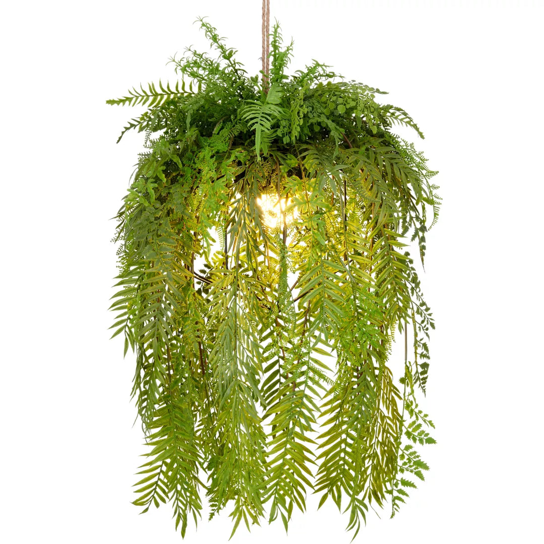 Flourify decoratieve hanglamp met een mix van kunstvarens 80 cm