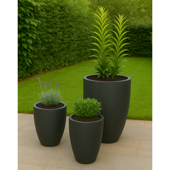 3er-Set Pflanzgefäß/Vase aus Fibreclay