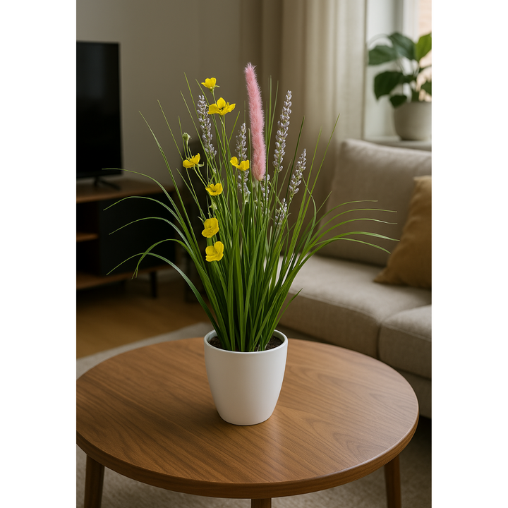 Blühendes Gras Kunstpflanze 46 cm. 2er-Bündel
