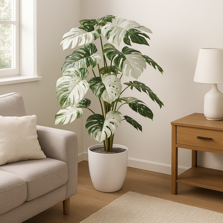 Monstera Variegata Halfmoon Kunstpflanze 115 cm